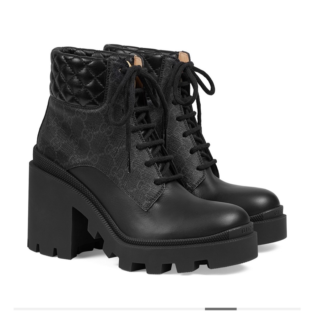 Gucci Apollo GG Supreme Samoa quilted combat boots